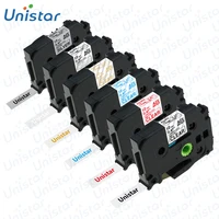 unistar 12mm 6pack compatible for brother label printer included laminated label tapes tze m31 tze m32 tze m33 tze m34 m35 m931