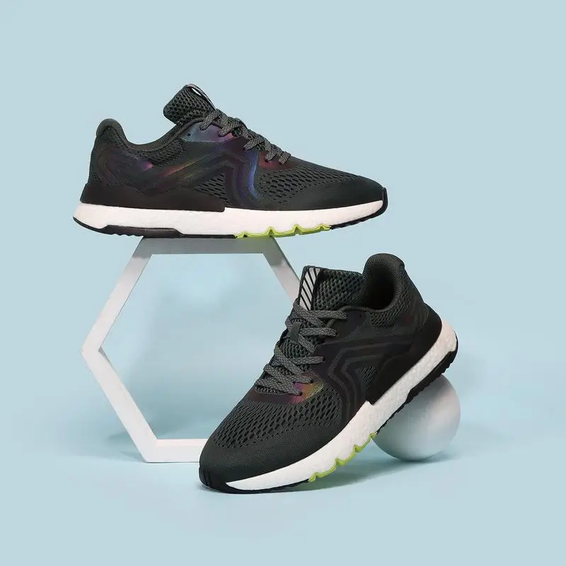

2021 NEW Men's running shoes EPTU Soft sole Breathable Knit Upper Reflective Lace-up walking sneaker