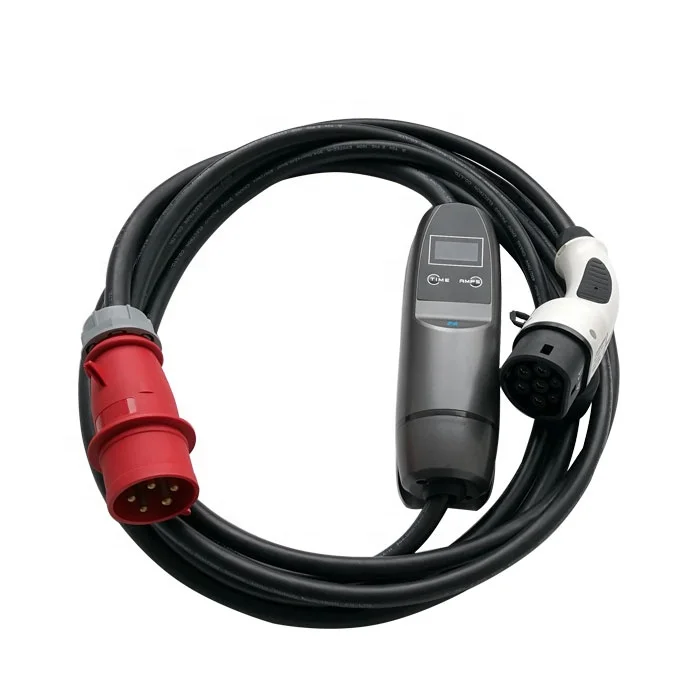 

KHONS 32A 22kW OLED displaying electric car portable ev charger
