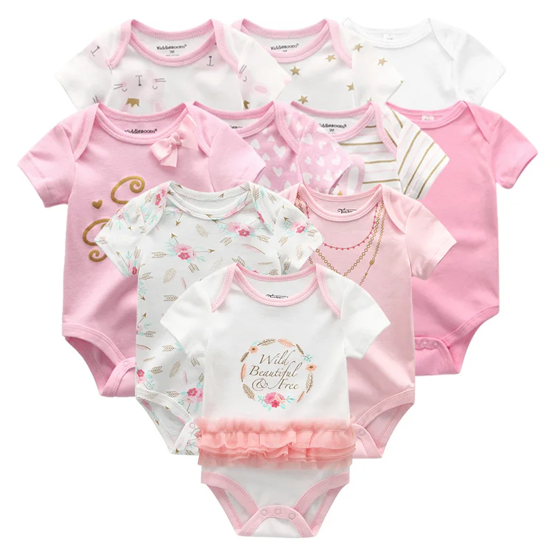 Комбинезон детский хлопковый с коротким рукавом на возраст 0-12 месяцев 10 шт. | Мать