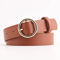 high quality women fashion belt 2019 trending thin pu leather belt vintage circle pin buckle street style casual luxury straps