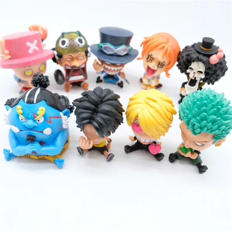 

10-11cm One Piece Roronoa Zoro Vinsmoke Sanji PVC Action Figures Puppetsl Nami Usopp Brook Collection Model For Children