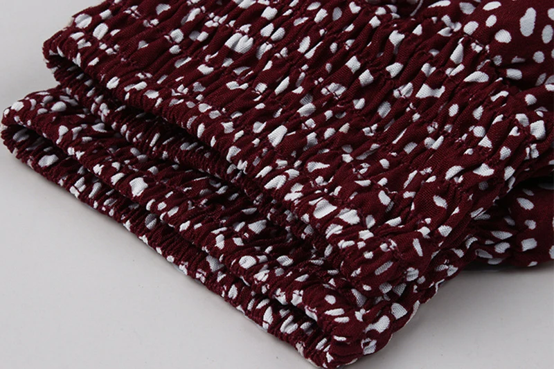 

Autumn And Winter New Arrival Long-Sleeve Floral Dress Womens Elegant Elastic Waist Casual Dresses WL133