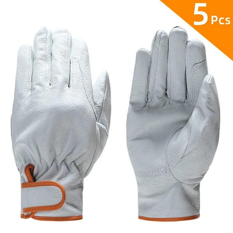 

HENDUGLS кожаные рабочие перчатки мужские дышащие строительные ремонт промышленные защитные перчатки для механика костюм 5 шт. H73