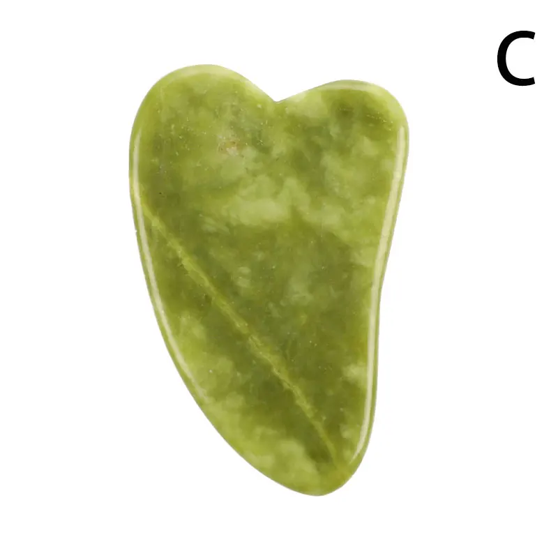 

Natural Green Jade Guasha Scrapping Massage Plate Piece Gua Sha Massager Face Meridian Face Body Massage Tool