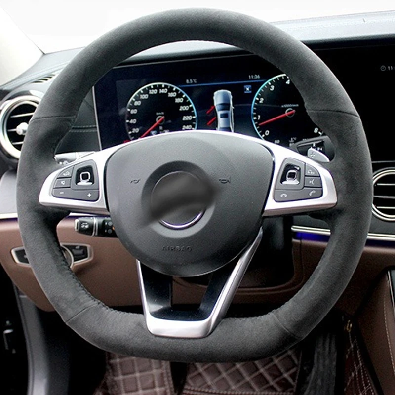 Чехол на руль черного цвета из алькантары для Mercedes Benz C200 C250 C300 Sport CLA220 B250 B260 A200