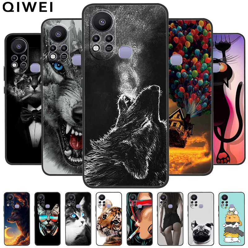 for infinix hot 11s case cover silicone soft painted wolf back covers for for infinix hot 11 phone cases hot11s 11 s x6812 lion free global shipping