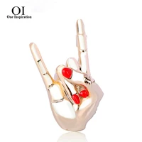 oi exquisite hand shape pins alloy brooches women gathering holiday decoration jewelry coat collar accessories