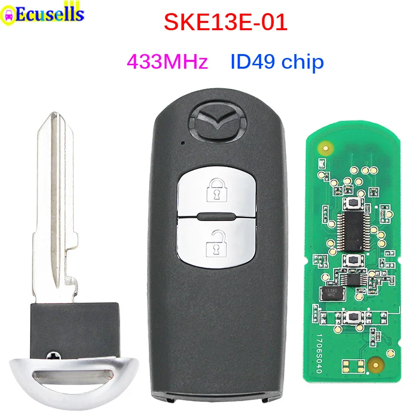 Высокое качество Смарт 2 кнопки дистанционного ключа Fob 434 МГц ID49 49 чип для Mazda 3 6 CX 4
