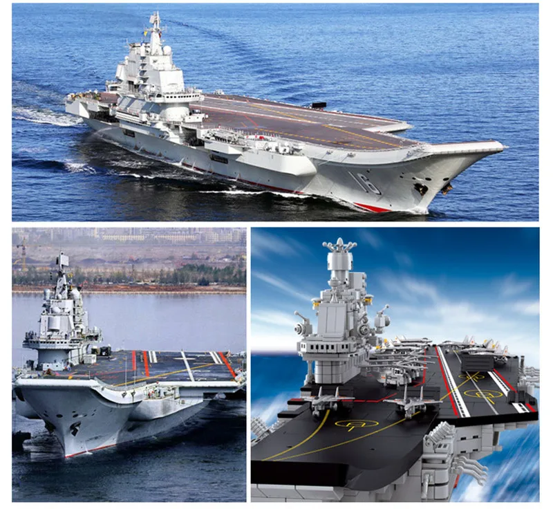 

1875Pcs Military Aircraft Carrier Helicopters Stealth Battleplane Patrol Yachts Naval Vessels Warship Ship Building Blocks Toys