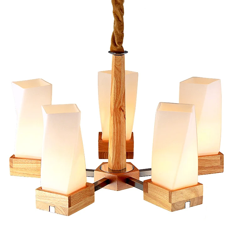 

Подвесной светильник в стиле арт-деко, простой пасторальный деревенский художественный светильник из массива дерева, креативный Потолочны...