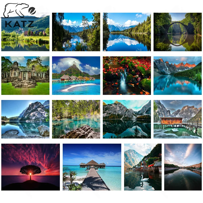

Landscape, Landscape, Art, Diamond Painting, Cross Stitch, Bridge and House On The Water, High-Definition Pictures, Handmade Diy