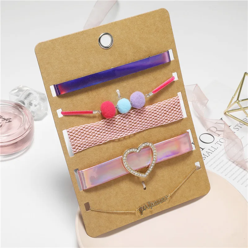 Ожерелье женское из искусственной кожи с подвеской в виде сердца|Колье| |