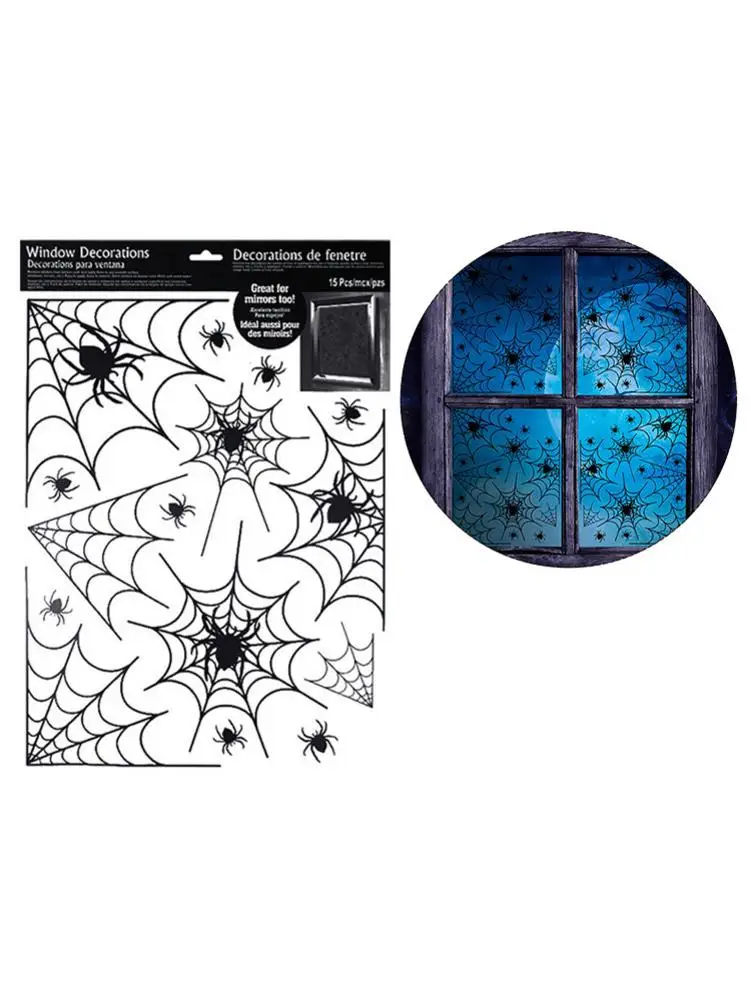 Матовое Непрозрачное окно Обложка пленка Хэллоуин паук наклейка паутина