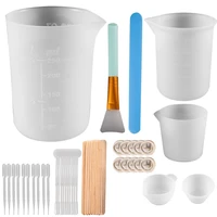 silicone measure cup washable reusable measure cup non stick diy jewelry making tool epoxy resin cups mixing cup stirring stick