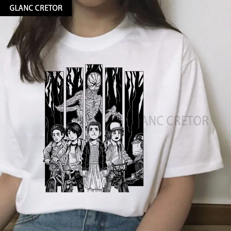

Fashion Clothing top tees New Stranger Things 3 Printed tshirt Summer Upside Down Vogue T shirt Short Sleeve