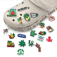 1pc funny leaves character smoking shoe charms for garden sandals shoe accessories shoe decoration croc jibz party x mas gifts