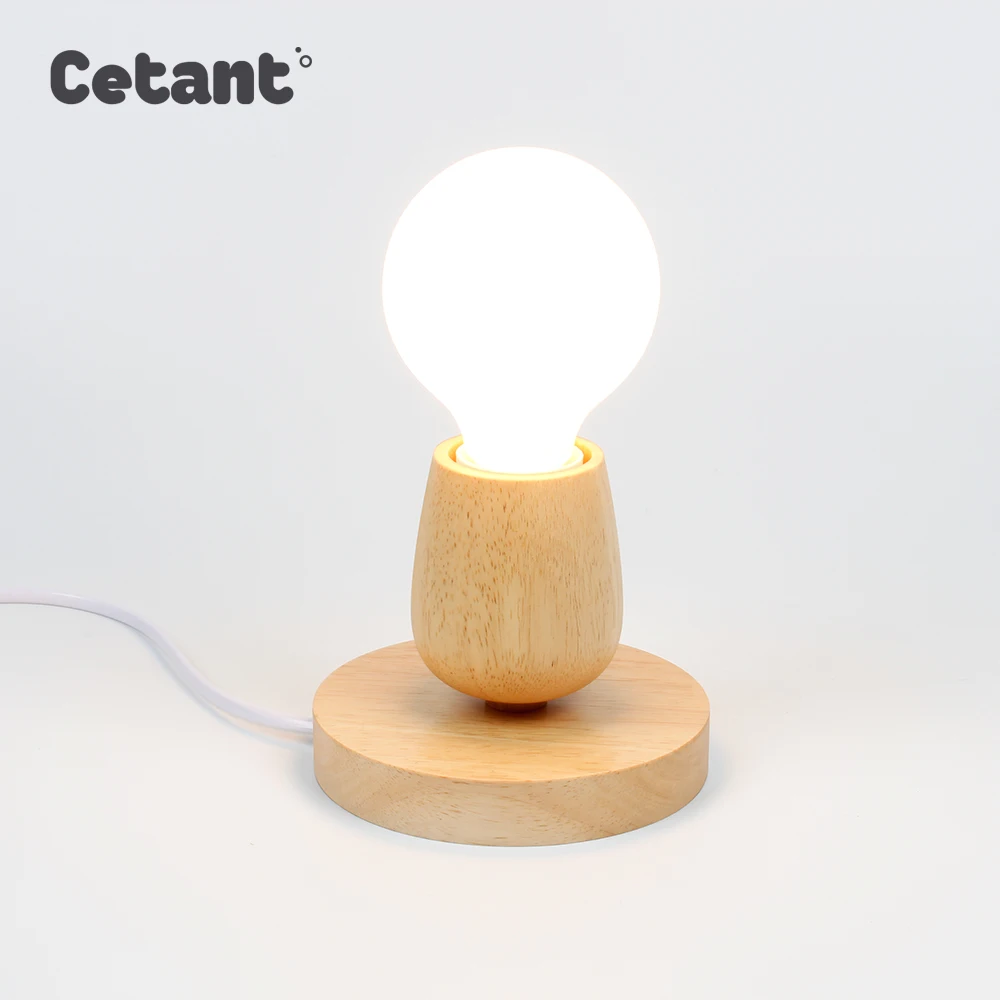 Настольная лампа светодиодный настольный светильник для спальни деревянная