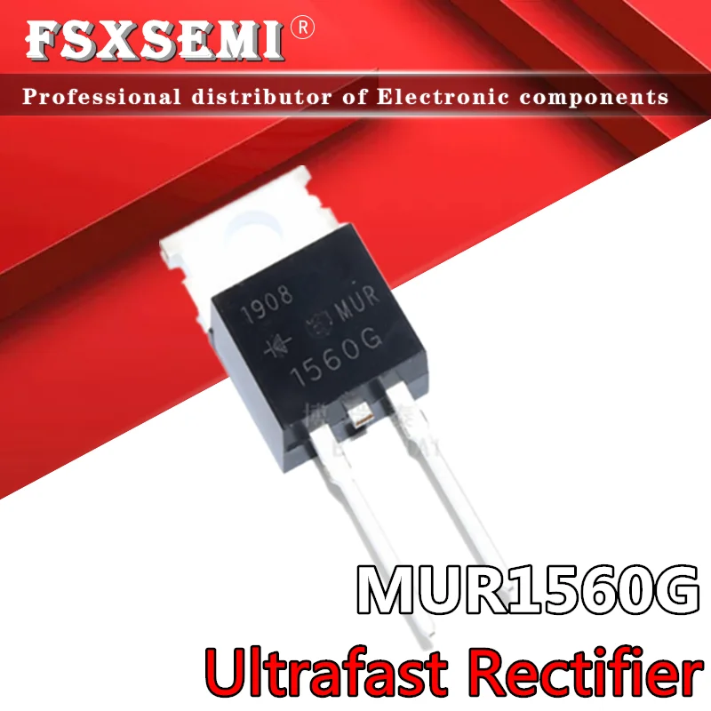 

100pcs MUR1560G TO-220 MUR1560 TO220 MUR1560CT U1560 TO220-2 Switch-mode Power Rectifiers IC