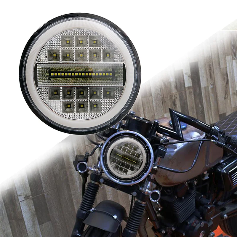 1 шт. 5 75 дюйма круглые светодиодные фары гало Угловые глаза мотоциклетные ходовые