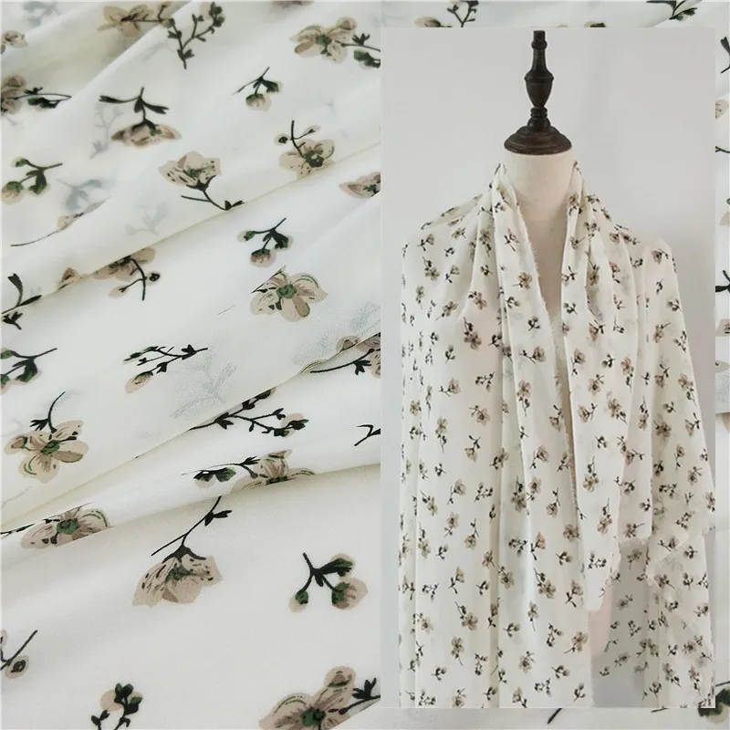 Цветочная шифоновая ткань с рисунком Топ Весна и лето Сарафан элегантное платье