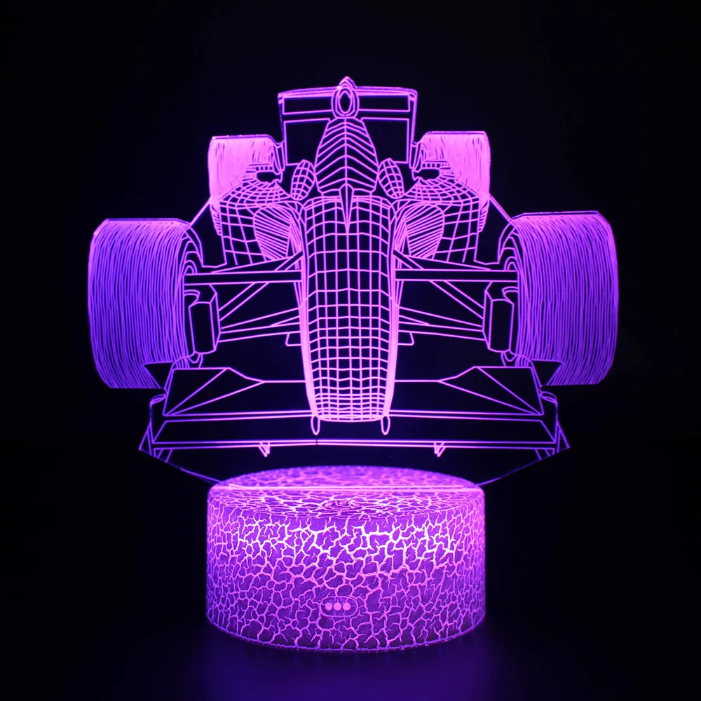 

Cool Racing Car LED 3d Lamp Touch Sensor USB Battery Powered Nightlight for Boys Kids Gift Home Bedroom Decoration