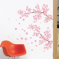 beautiful sakura flowers wall stickers for office store home decoration diy pastoral plant mural art window decals pvc poster