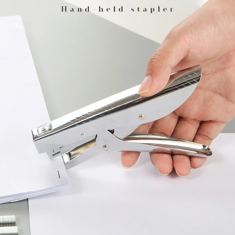 

Hand Held Metal Stapler with Staples Heavy Duty Plier Stapler Binding Machine 24BB