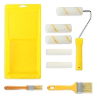 8 pcs paint roller brushes kit mini paint tray set microfiber roller covers for interior wall painting repair brush