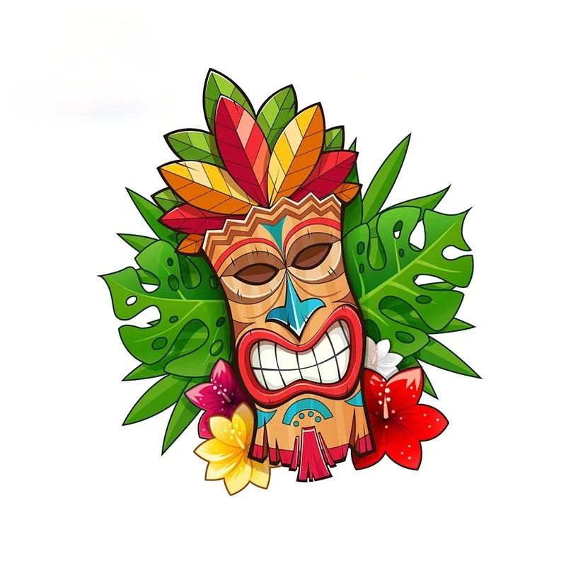 

Hot Sell for Hawaii Tiki Car Stickers Scratch-proof Personality Decal Motorcycle Graphics for Vehicle Bumper 13cm X 11.9cm