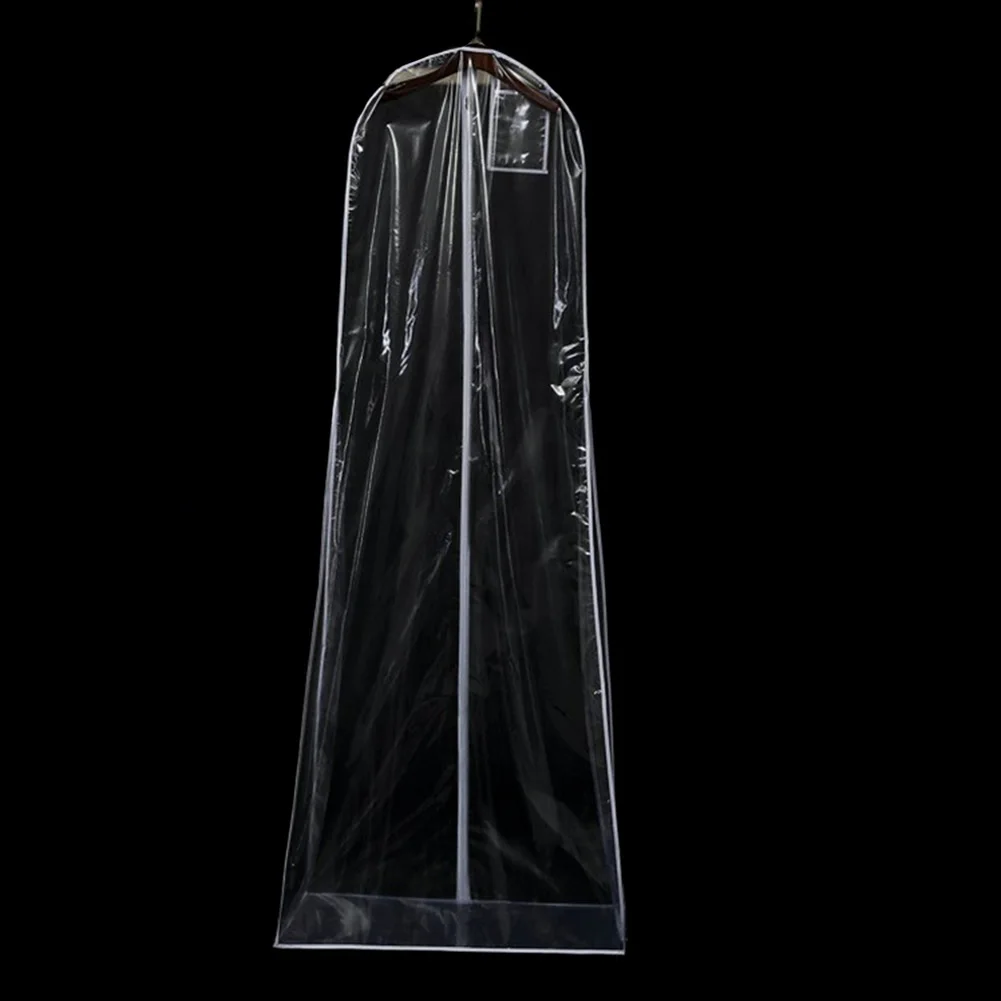 

Long Clothes Wedding Dress Storage Bag Protective Case Dustproof Cover Garment Protector Transparent Bridal Gown Extra Large