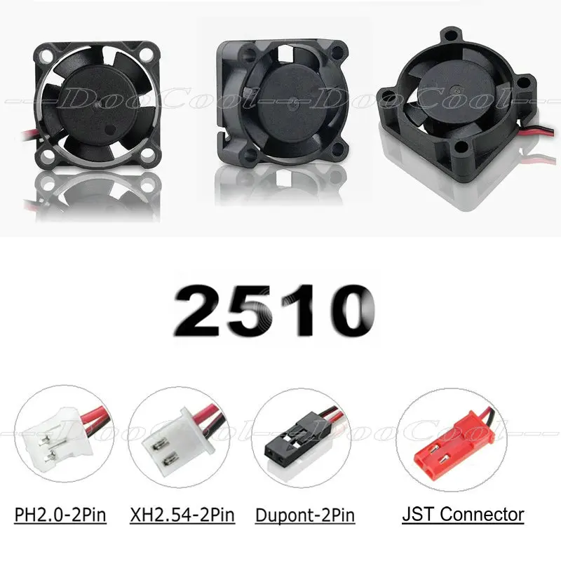 5 шт. Gdstime с фокусным расстоянием 25 мм 25x25x10 мм 2Pin JST Dupont 5 В, 12 В, 24 В постоянного тока, 2510 рукав Шаровая Опора радиатора мини Бесщеточный Охлаждающий вентилятор Cooler
