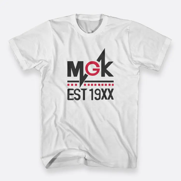 Mgk Rap Est 19Xx Цвет Белый Размер S до 3Xl Мужская футболка 100% хлопок повседневная с