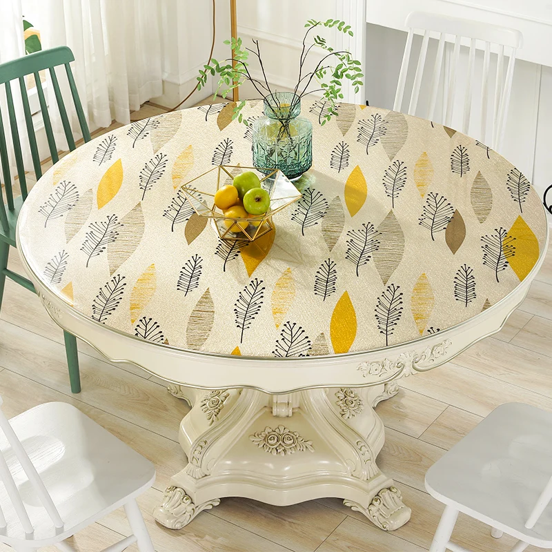 2019 новое поступление круглые скатерти ПВХ водонепроницаемые мягкие стеклянные