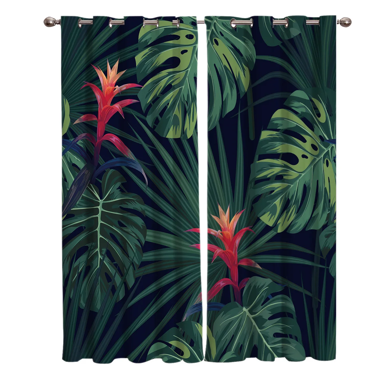 Тропическое растение цветы и листья окна шторы живописные для гостиной