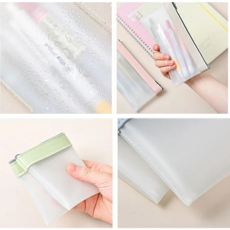 

Small Cosmetic Bag Makeup Bag Simple Transparent Pencil Case Korean Fashion Ins Pencil Bag Pouches School Stationery Pen Case