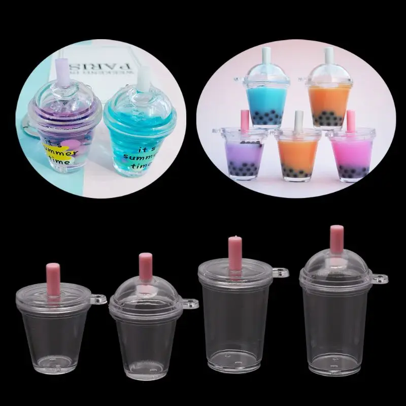10Pcs Mini Frappuccino Cup Coffee Dollhouse Miniature Simulation Plastic Cake Ice Cream Cups Keychain Jewelry Making | Украшения и