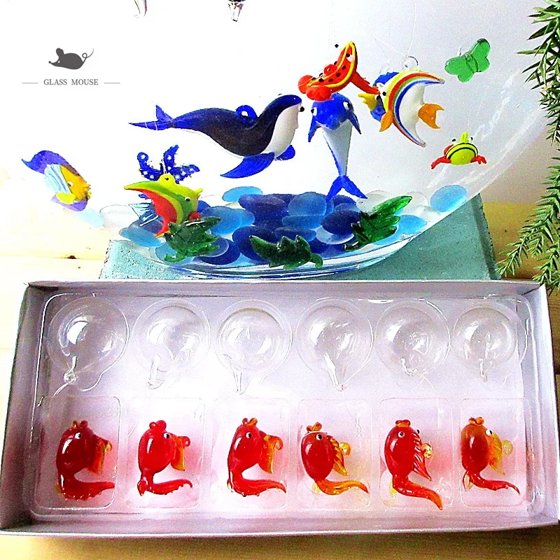 Декор для аквариума статуэтки миниатюрные стеклянные морские статуи животных