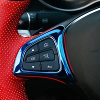 sbtmy 2pcsset automobile steering wheel button metal decoration frame for mercedes benz a c class gla cla glc