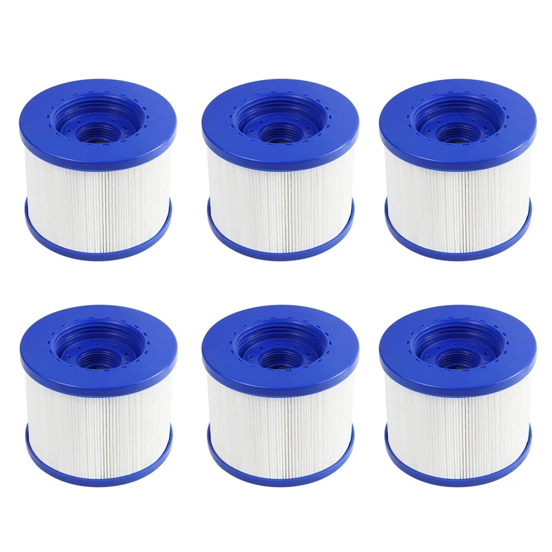 

6 Pack 4 Filters for Club Spa Hot Tubs, Inflatable Spa Jacuzzi Hot Spring Pool Filters Swimming Pools and Spas Accessory