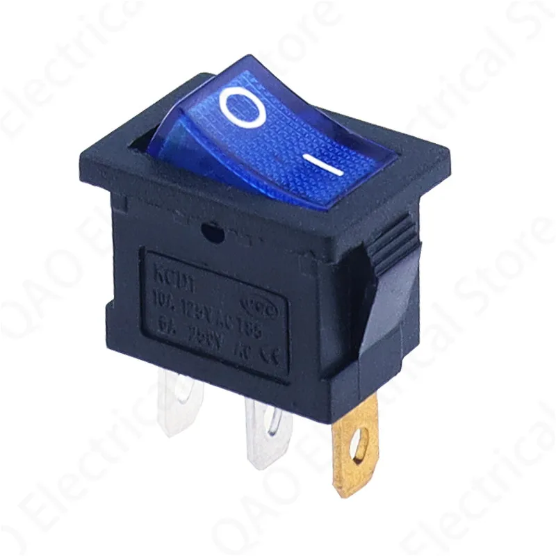 5 шт. 3 контакта Синяя подсветка светодиодная лампа автомобильный выключатель 6 А