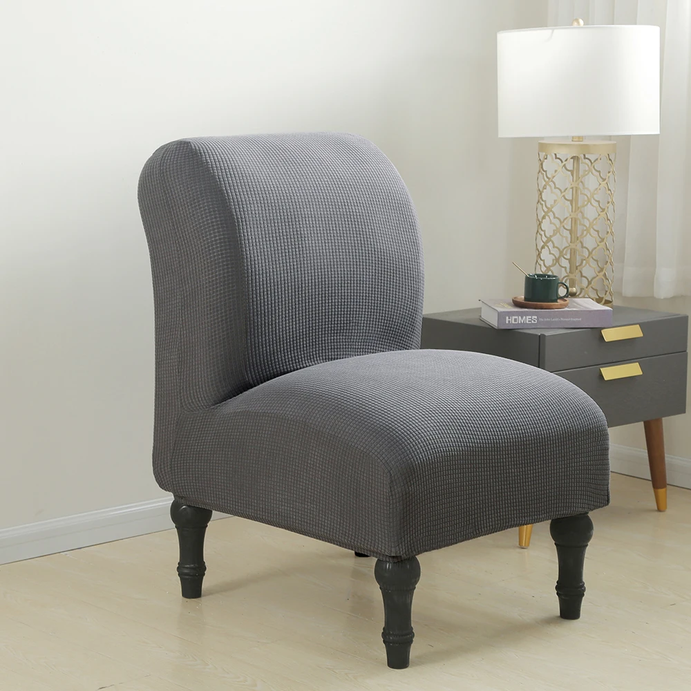 

Winter Solid Color Stretch Sofa Slipcover Chair Cover Without Armrests Seat Slipcovers Dust-proof Furniture Protector For Home