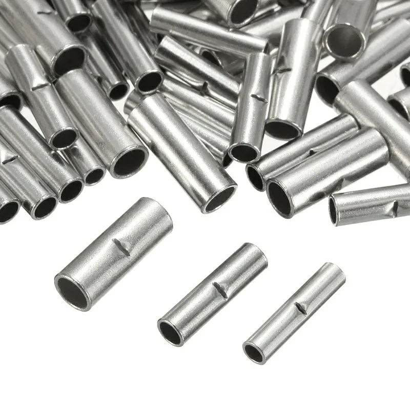 100 шт. 22-10AWG неизолированные стыковые соединители медный Луженый Соединительный