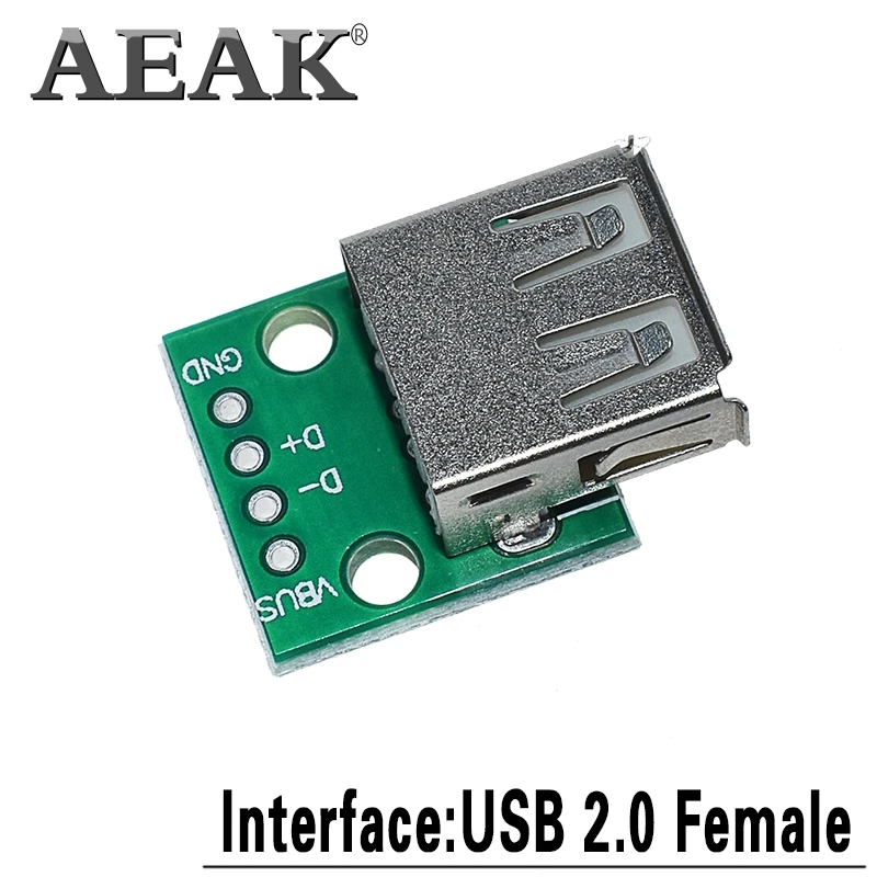 AEAK 5 шт. USB Штекерный разъем/мини микро адаптер DIP гнездовой разъем 2 54 Разъем B Type C