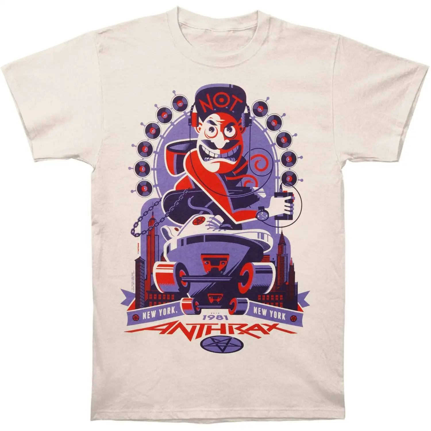 

Anthrax Men's New York, New York by Tom Whalen T-shirt Natural