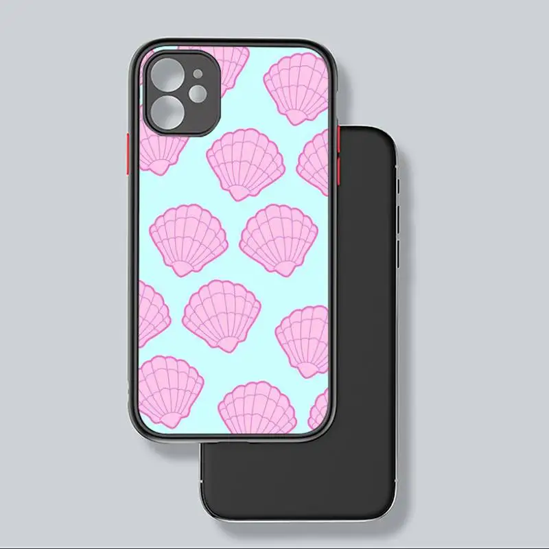 

Shell sea pattern conch color Phone Case Matte Transparent for iPhone 7 8 11 12 s mini pro X XS XR MAX Plus coque