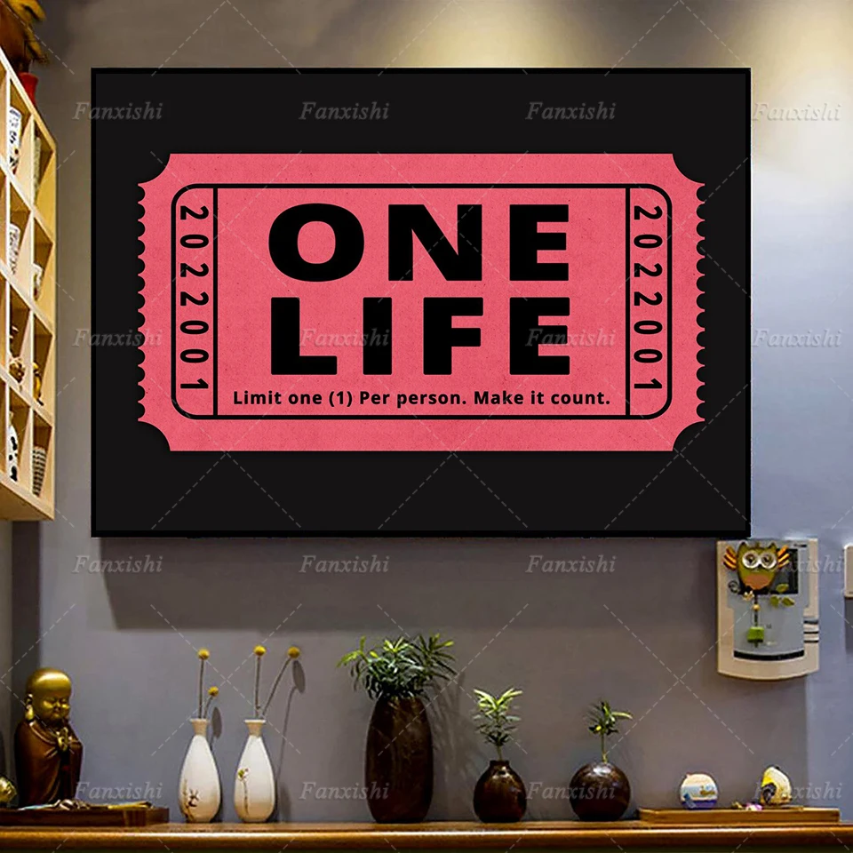 

One Life Inspirational Painting Posters And Prints Modern Motivational Art Canvas Wall Modular Pictures Office Enterprise Decor