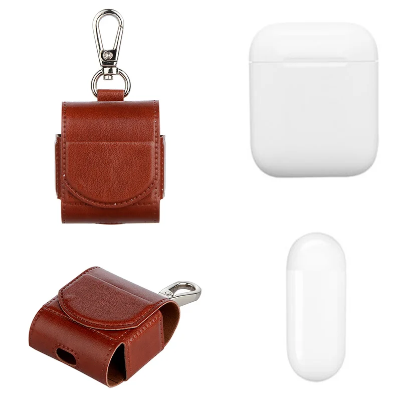 Наушники из искусственной кожи чехол для защитный AirPods Аксессуары Apple Air Pods