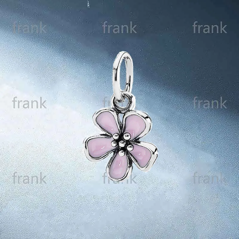 

Shiny Sterling Silver Pendant for Women's Fashion Necklace with 925 Sterling Silver Pink Flowers for DIY Jewelry 390347EN40