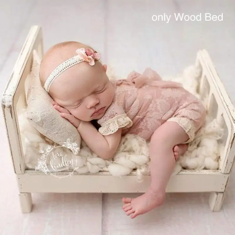 

Newborn Photography Props Wood Bed Infant Poses Detachable Background Props